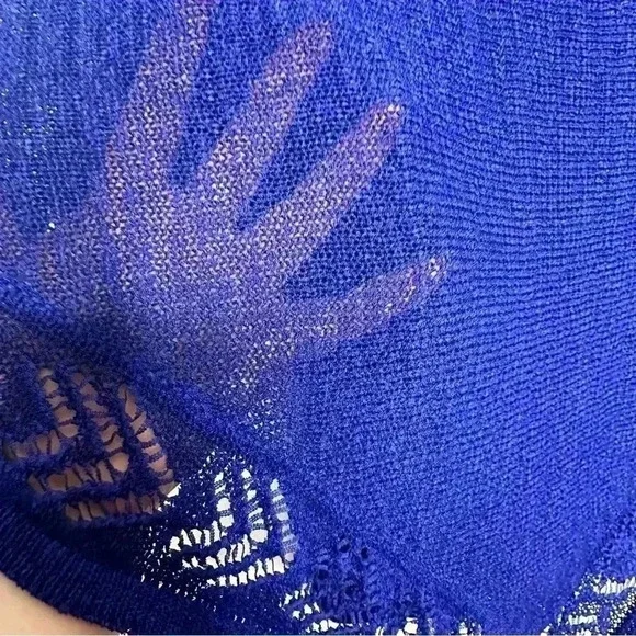 Nygard  Knit Poncho Blue Size Medium - Picture 6 of 16